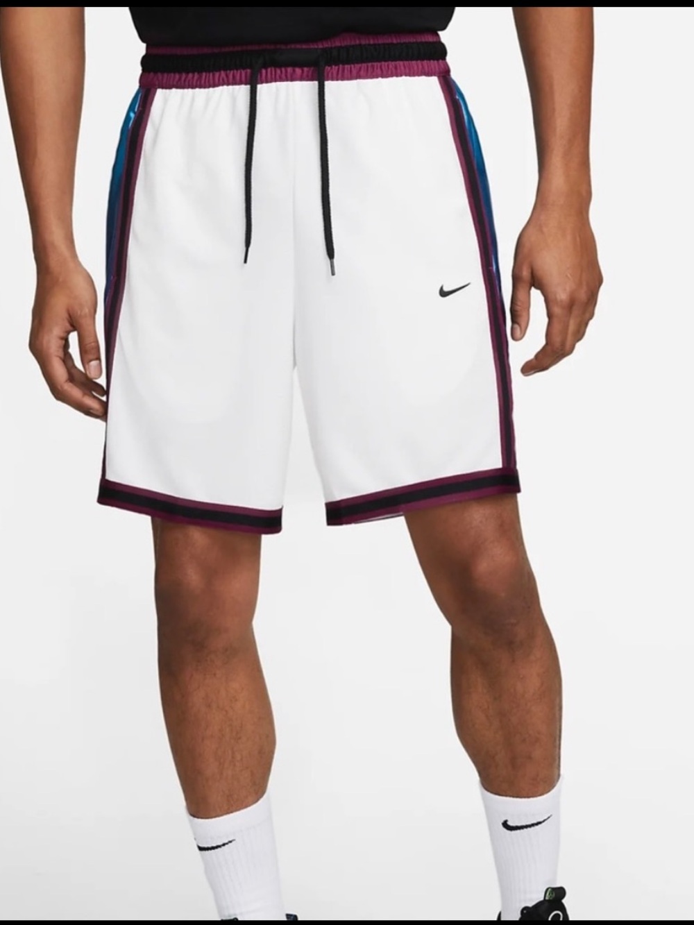 New Men's Nike Dri-Fit DNA+ White Basketball Shorts Loose Fit Size Large